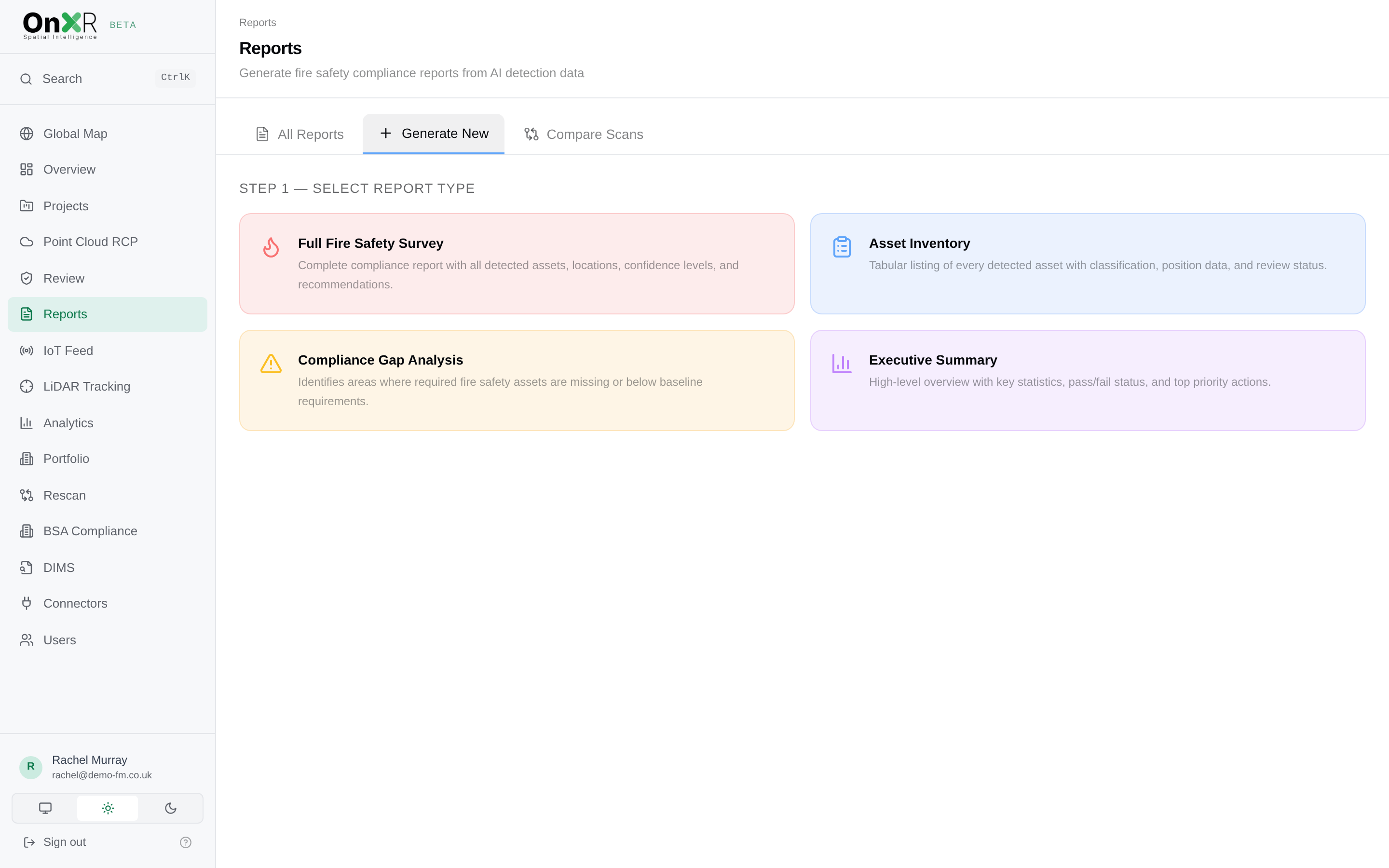 OnXR compliance report (light view)